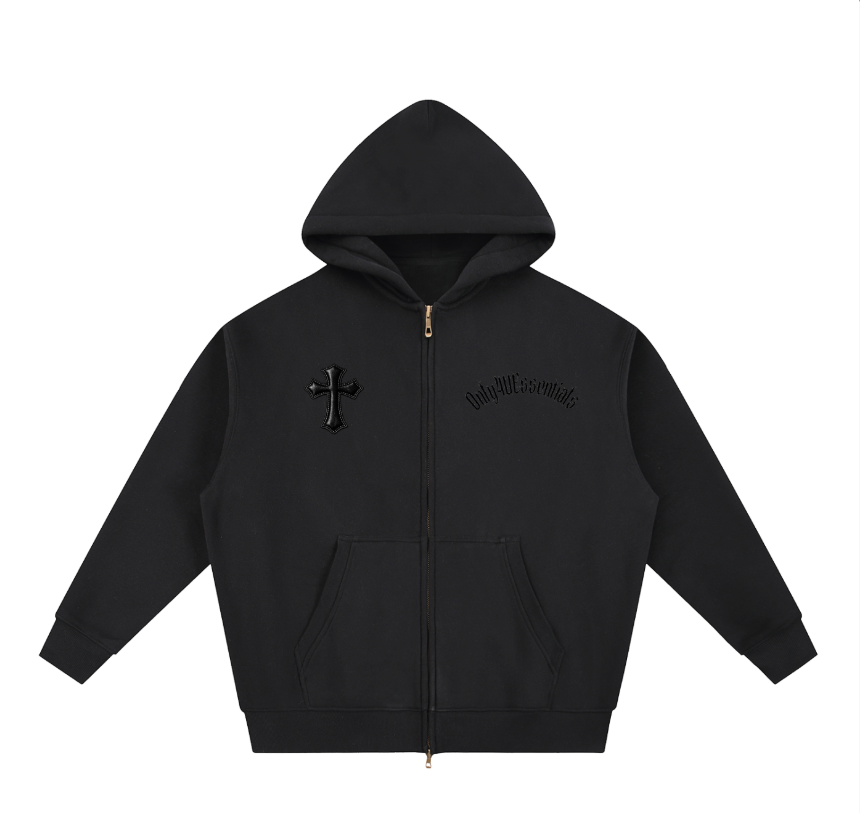 Essential Oversized Fleece Boxy Zip-Up