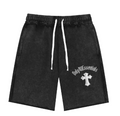 Unisex Mineral Wash Raw Edge Shorts