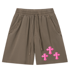 Khaki Vintage Wash Raw Edge Shorts