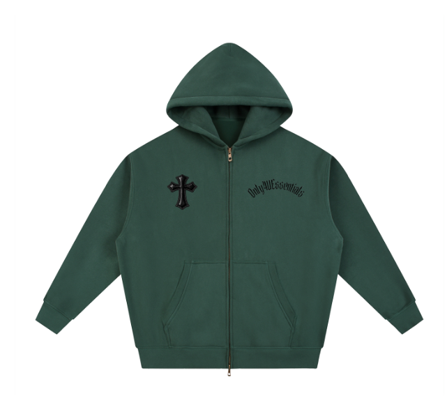 Essential Oversized Fleece Boxy Zip-Up