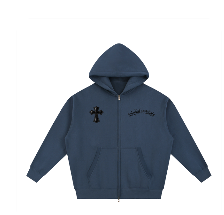 Essential Oversized Fleece Boxy Zip-Up