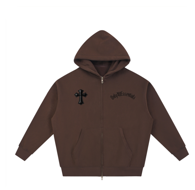 Essential Oversized Fleece Boxy Zip-Up
