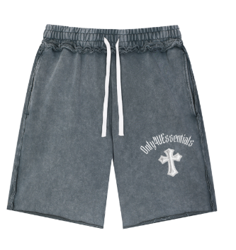 Unisex Mineral Wash Raw Edge Shorts