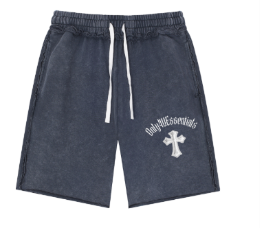 Unisex Mineral Wash Raw Edge Shorts
