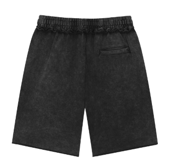 Unisex Mineral Wash Raw Edge Shorts
